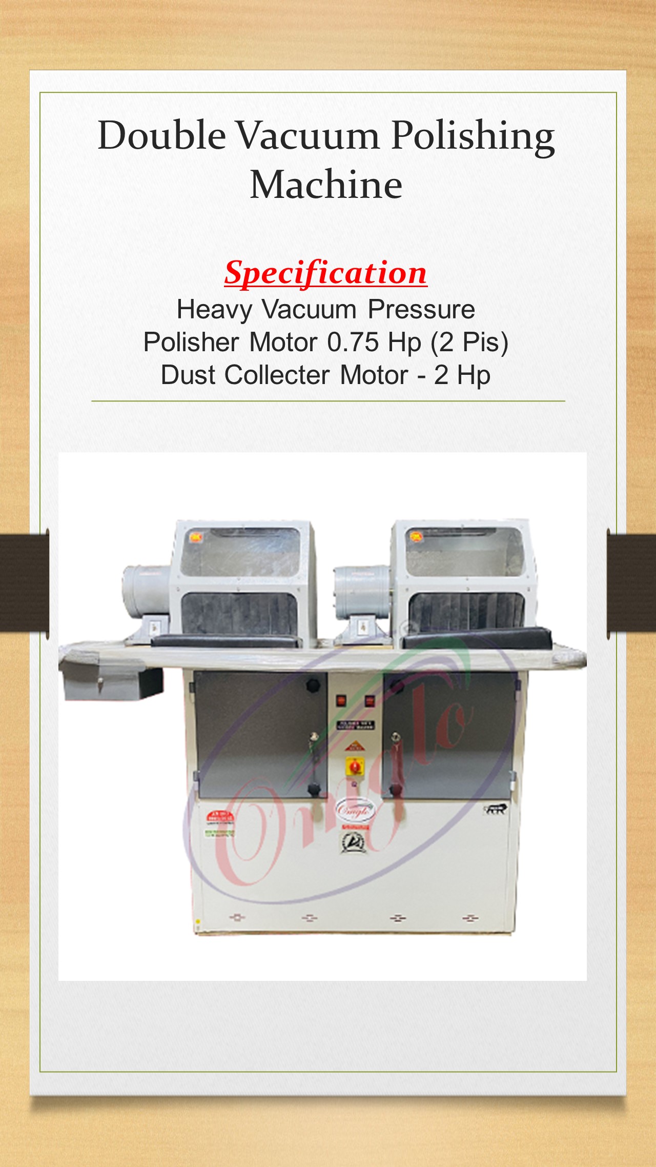 Double vacuum polishing machine